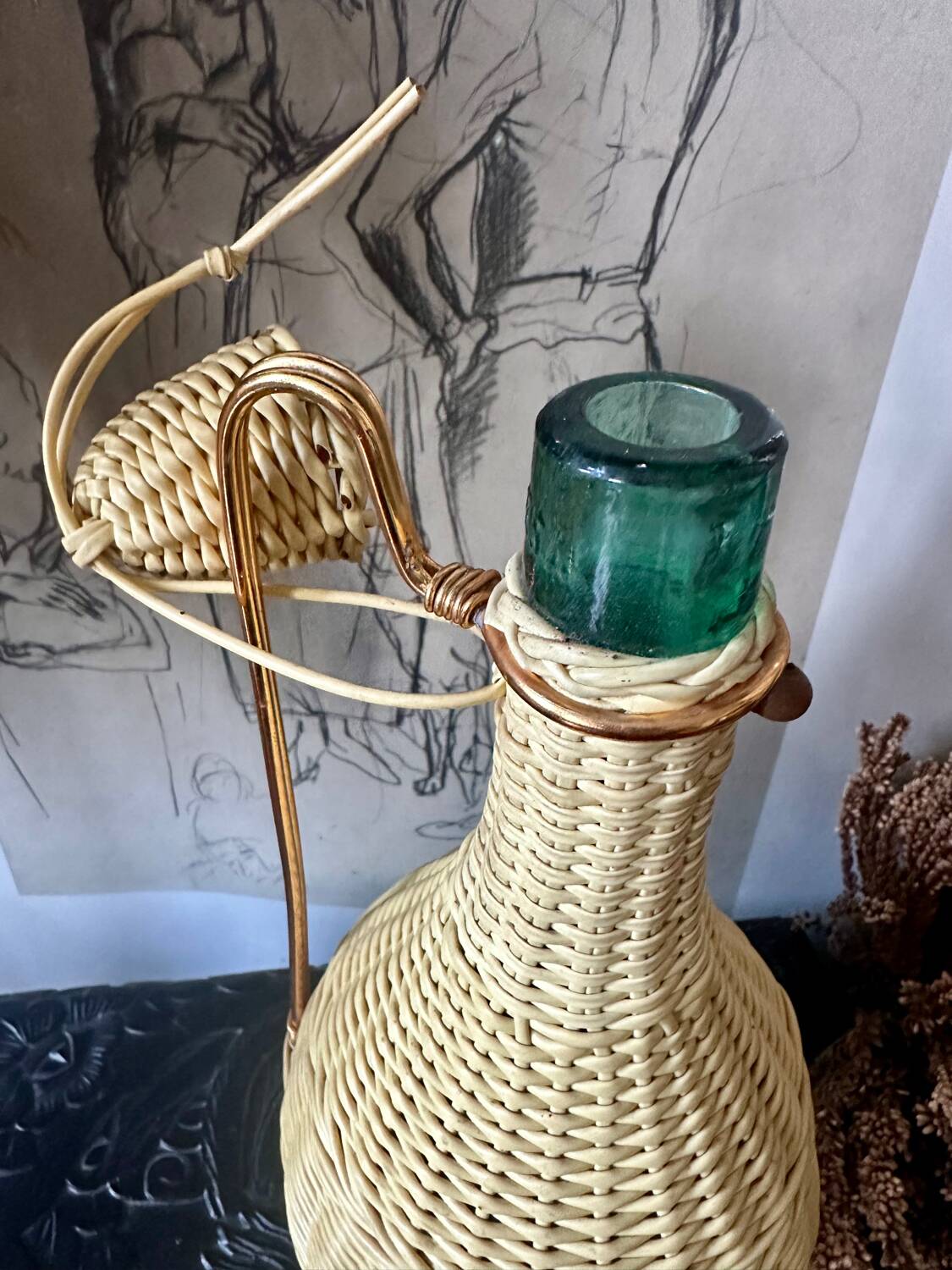 Scoubidou bottle from the 60s