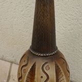 Large African Style Ceramic Lamp Stand