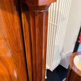 Biedermeier Armoire, Walnut Veneer, Full Columns, Austria/Vienna around 1825