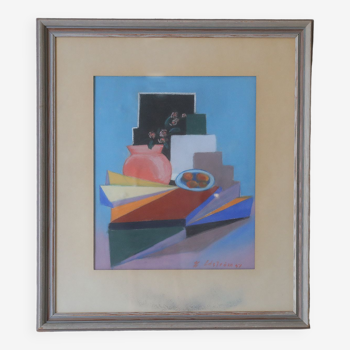 Author Unknown, Composition, Pastel, 1951, Framed, 1951, Pastel