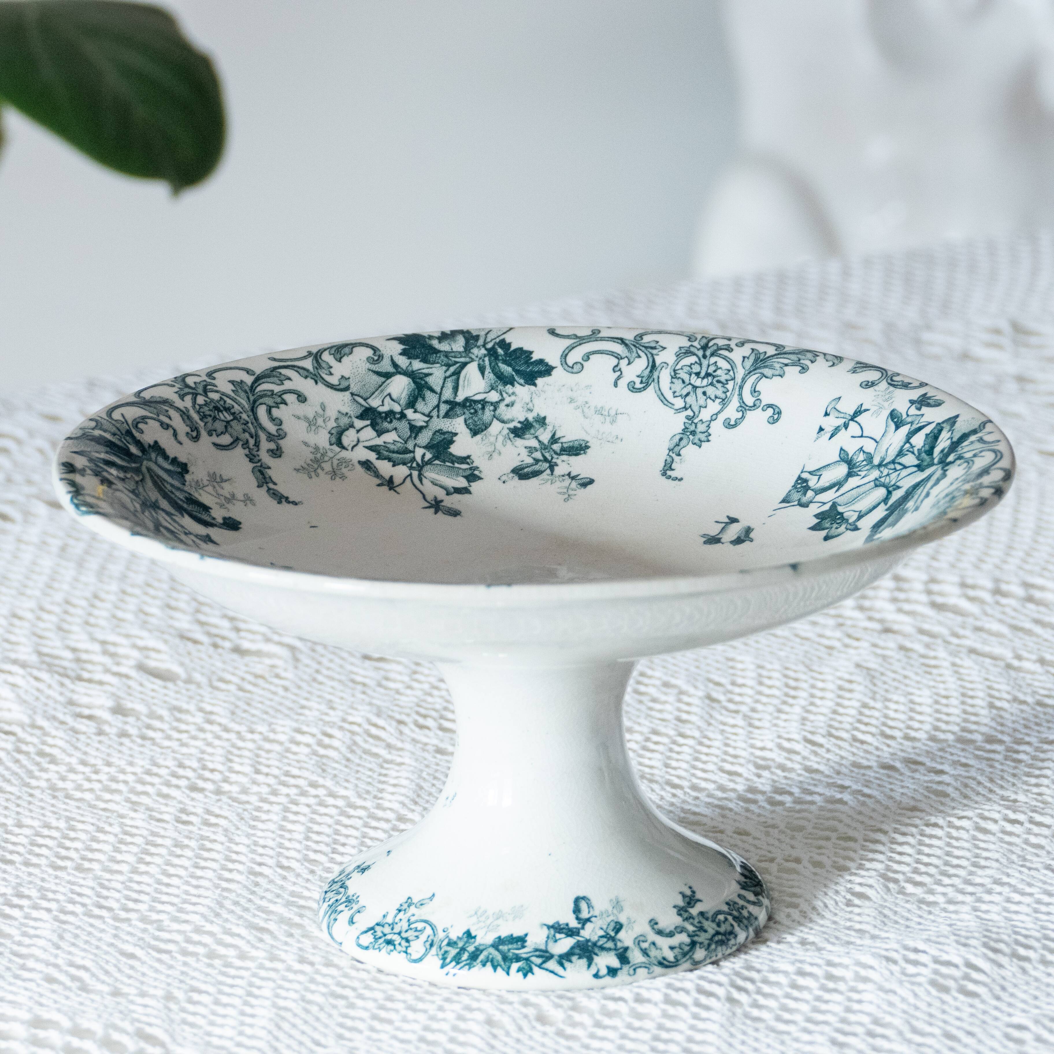 St Amand iron earth compote bowl "Campanule"