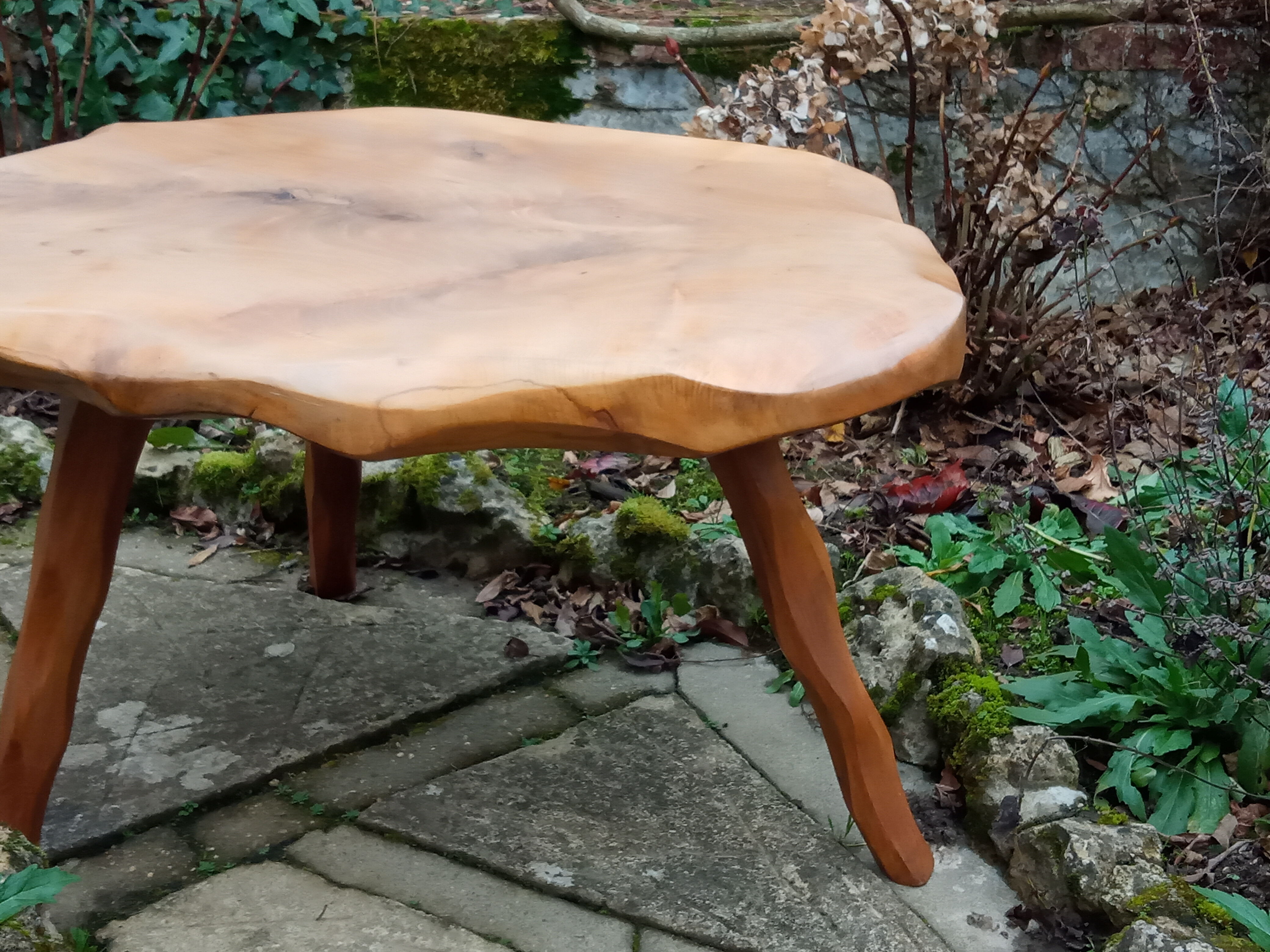 Brutalist olive coffee table 60s