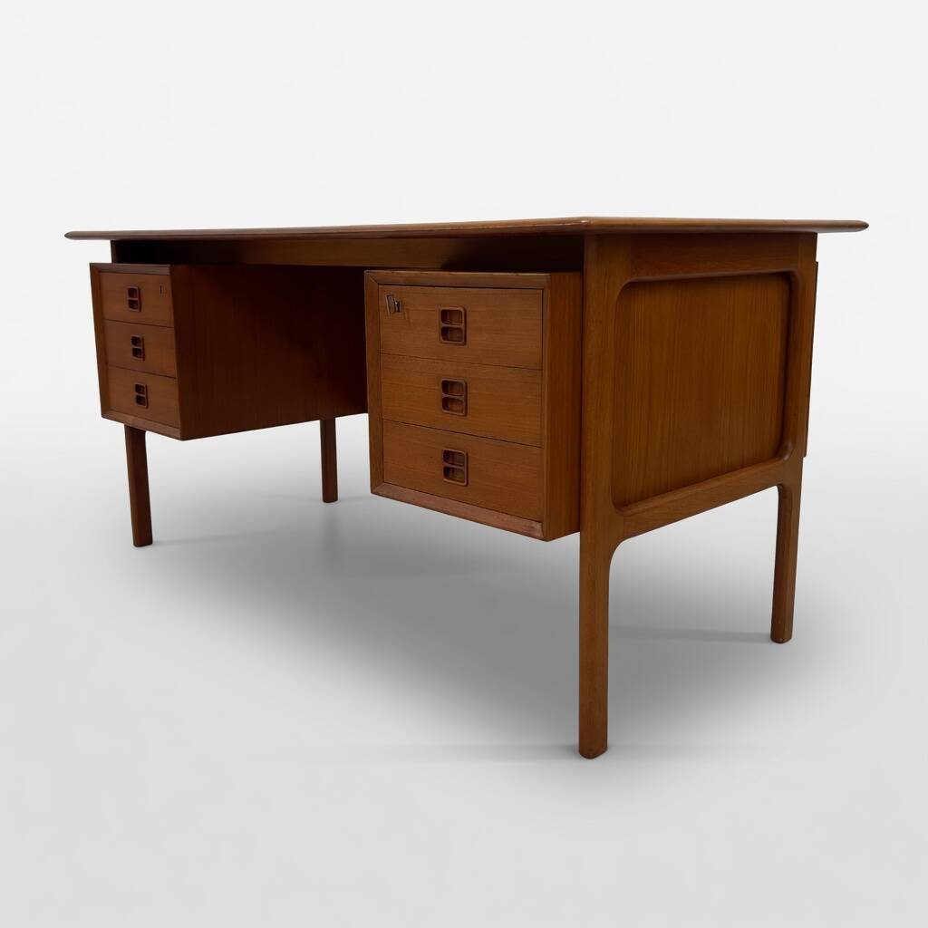 Danish Teak Executive Desk By Arne Vodder For Brouer, 1960s.