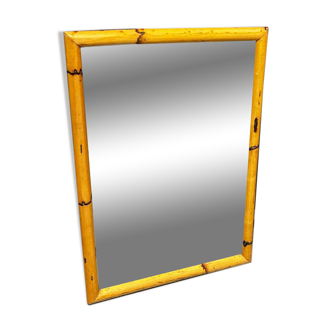 Miroir mural rectangulaire en bambou