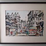 Old illustration of Montmartre signed Maurice Legendre