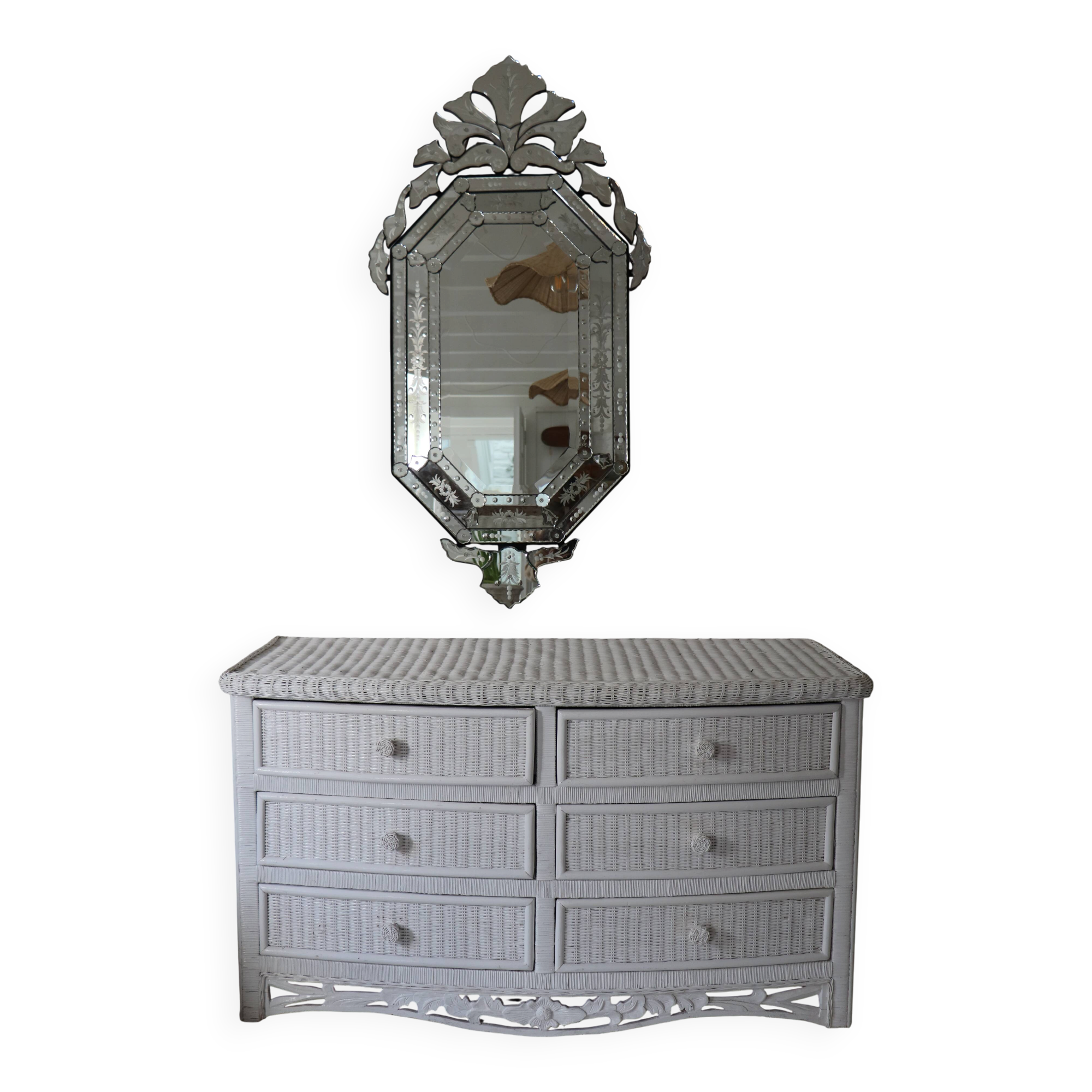 Wicker commode, 20th century