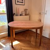 Table à manger ronde pliante en bois massif