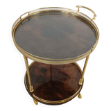 Italian goatskin and parchment serving bar cart