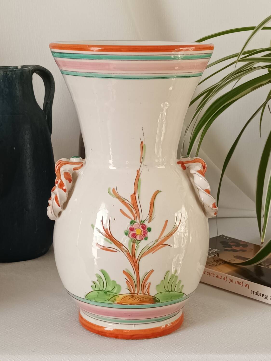 Handmade vintage ceramic vase from Italy.