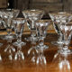 Set de 12 “verres du patron” ou “trompe couillons” en verre soufflé fin XIXème, début Xxème