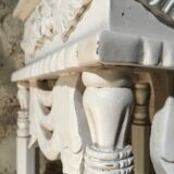 White patinated carved wooden harness