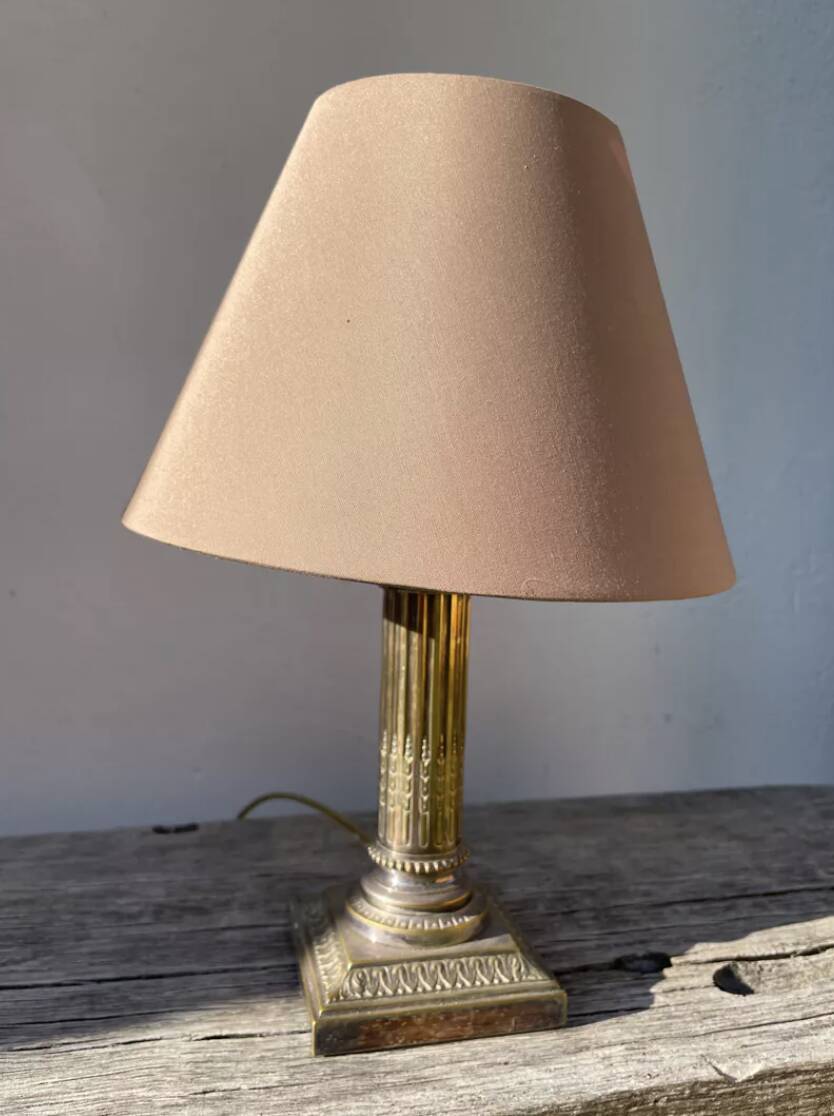 Pair of bedside lamps signed Cailar Bayarden, silver-plated metal, Louis XVI style.