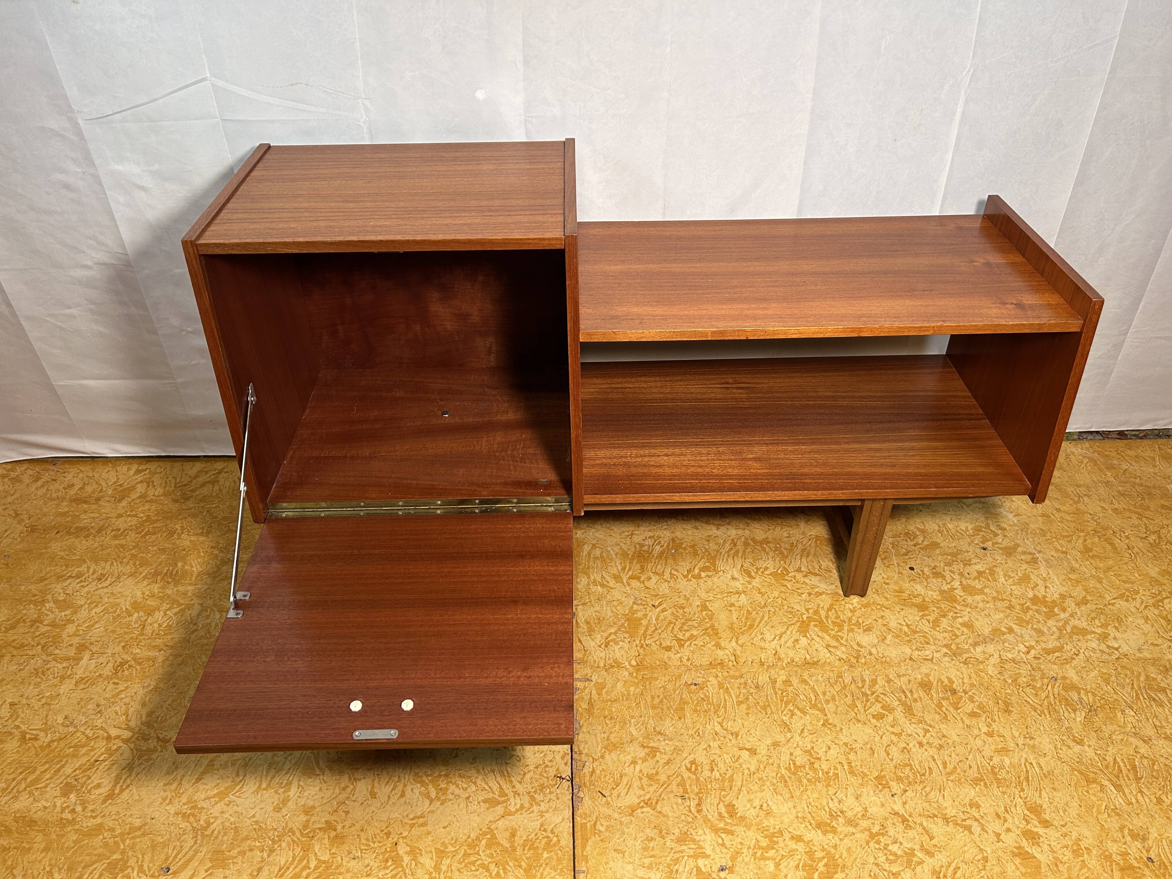 Mid century retro vintage teak telephone Bench Seat 1960