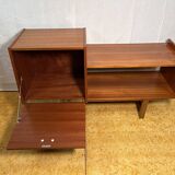 Mid century retro vintage teak telephone Bench Seat 1960