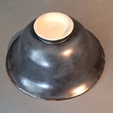 Flared cup in black and nuanced brown enameled ceramic, numbered and Sèvres stamp