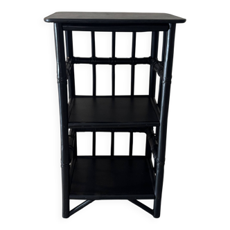 Black rattan shelves