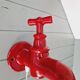 Red ceramic faucet wall light, 70s