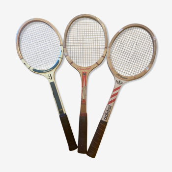 Série de 3 raquettes de tennis vintage