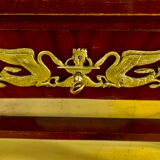Empire flat desk, mahogany, double-sided, gilded bronzes