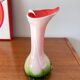 Vase in red, white and green opaline Tie & Dye 1950s