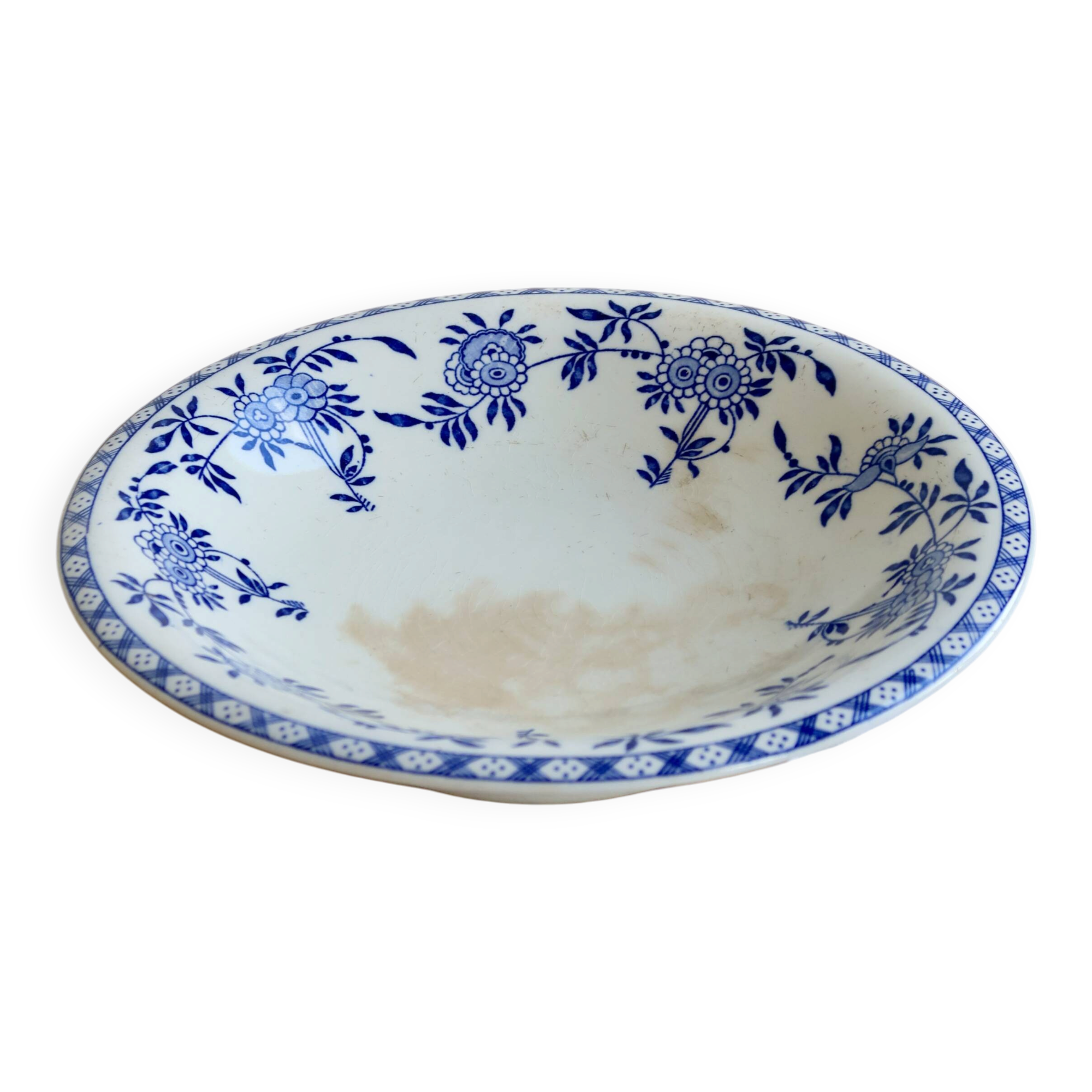 Low compote dish, old Dresden porcelain, blue and white – Fruit bowl