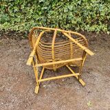 Rattan shell armchair