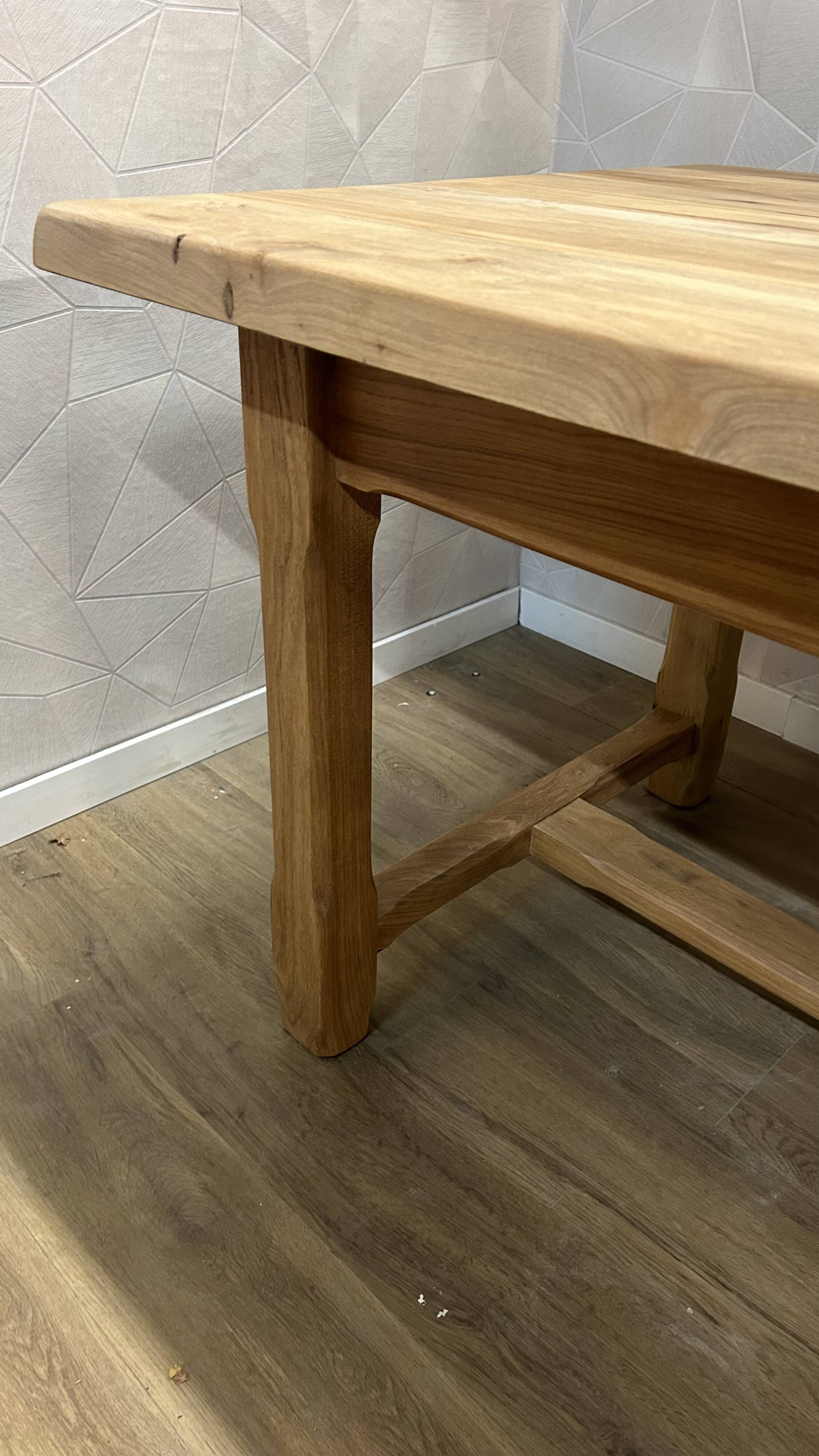 Solid walnut farmhouse table, stripped and varnished