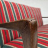 Canapé 2 places danois des années 1960 par Fritz Hansen, laine d'ameublement.