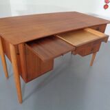 Vintage Danish Curved Teak Desk, 1960s
