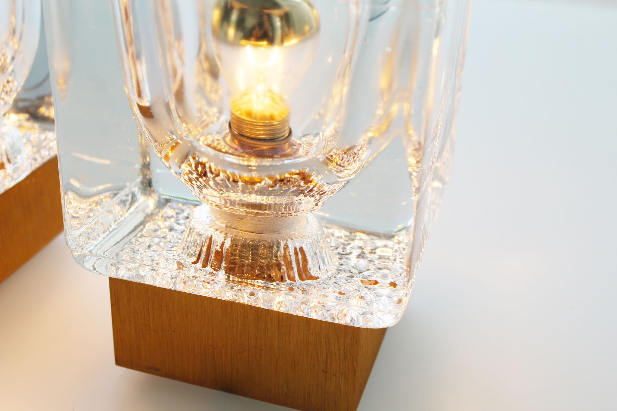 Set of brass and crystal sputnik wall sconces by Peill & Putzler, Germany 1970's