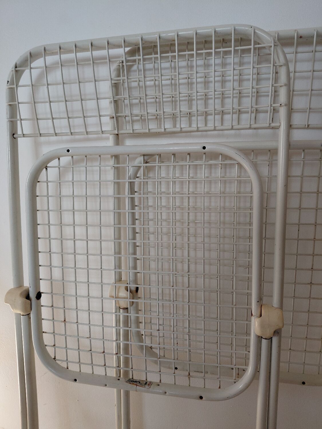 3 vintage folding chairs Talin design Italian 70s - mesh metal