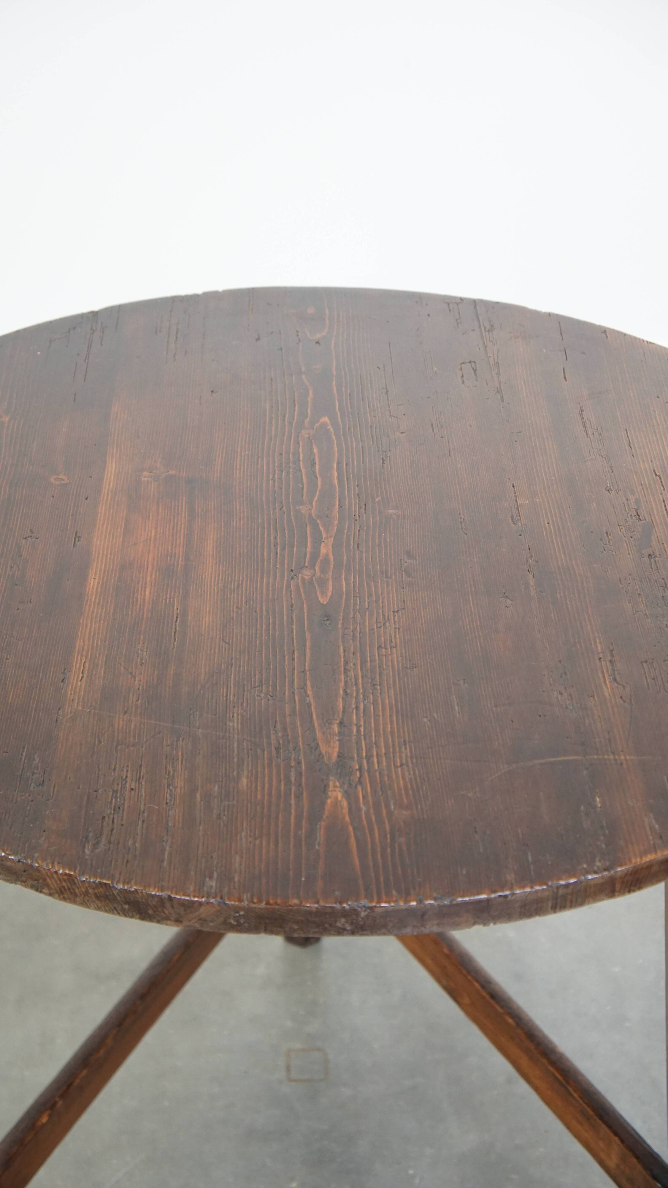 Antique English pinewood cricket table/side table from the late 18th century