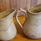 Set of 2 small creamer pitchers in Rhodaceram stoneware 30 cl, 20 cl