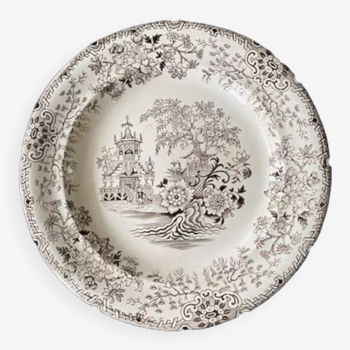 English earthenware plate floral decoration Colandine - F. Primavesi & Son