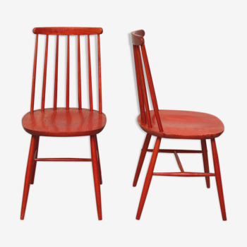 Paire de chaises rouge, 1960