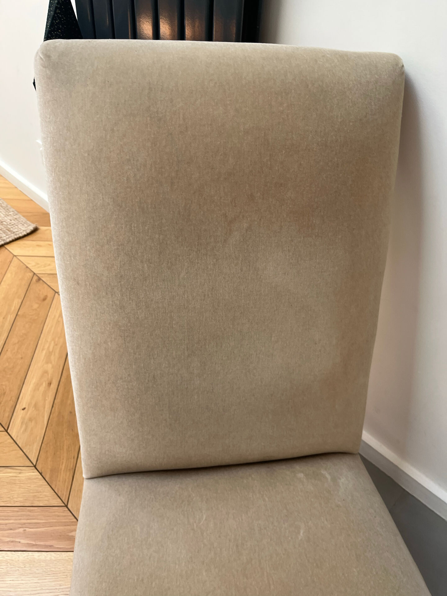 Fauteuil chauffeuse vintage année 60 pied compas