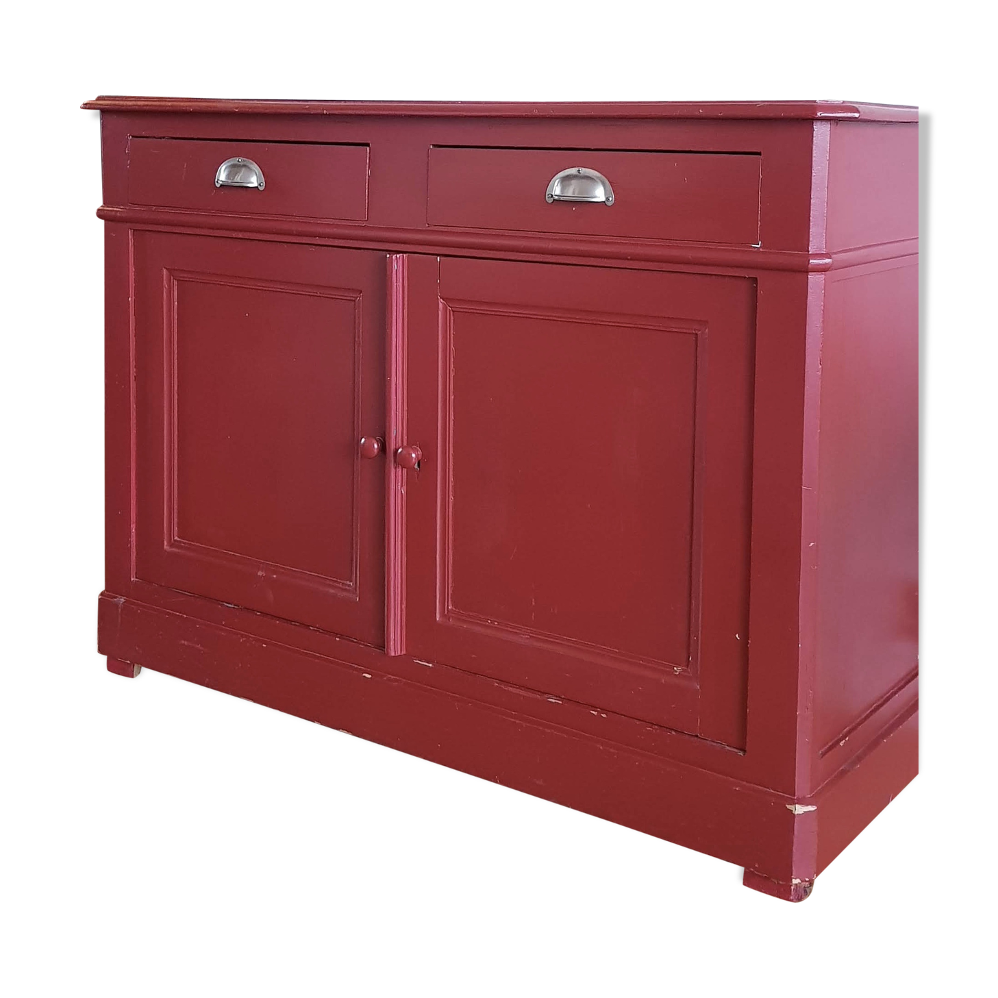 English style painted red storage cabinet