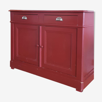 English style painted red storage cabinet