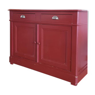 English style painted red storage cabinet