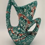 Vintage ceramic vase from vallauris, enamel "fat lava" 1960s