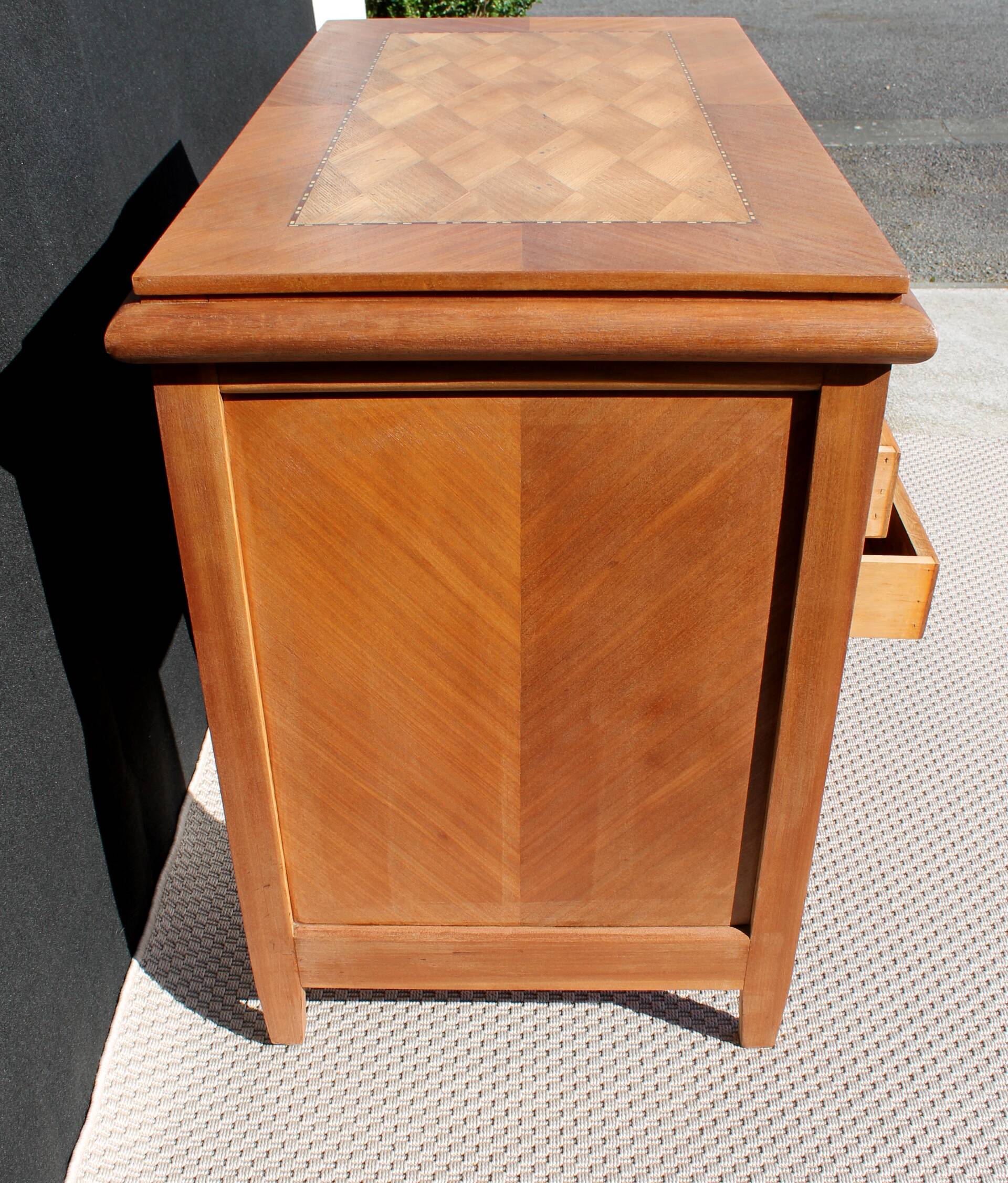 Small vintage desk in sapelli wood.