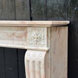 Louis XVI style fireplace in pink marble, circa 1920