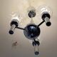 Chandelier with 3 branches space art 70's murano
