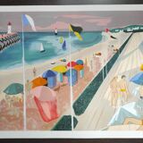 The beach - Original hand-signed lithograph - Georges Lambert - 43/275