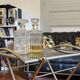 Nickel-plated metal dessert trolley