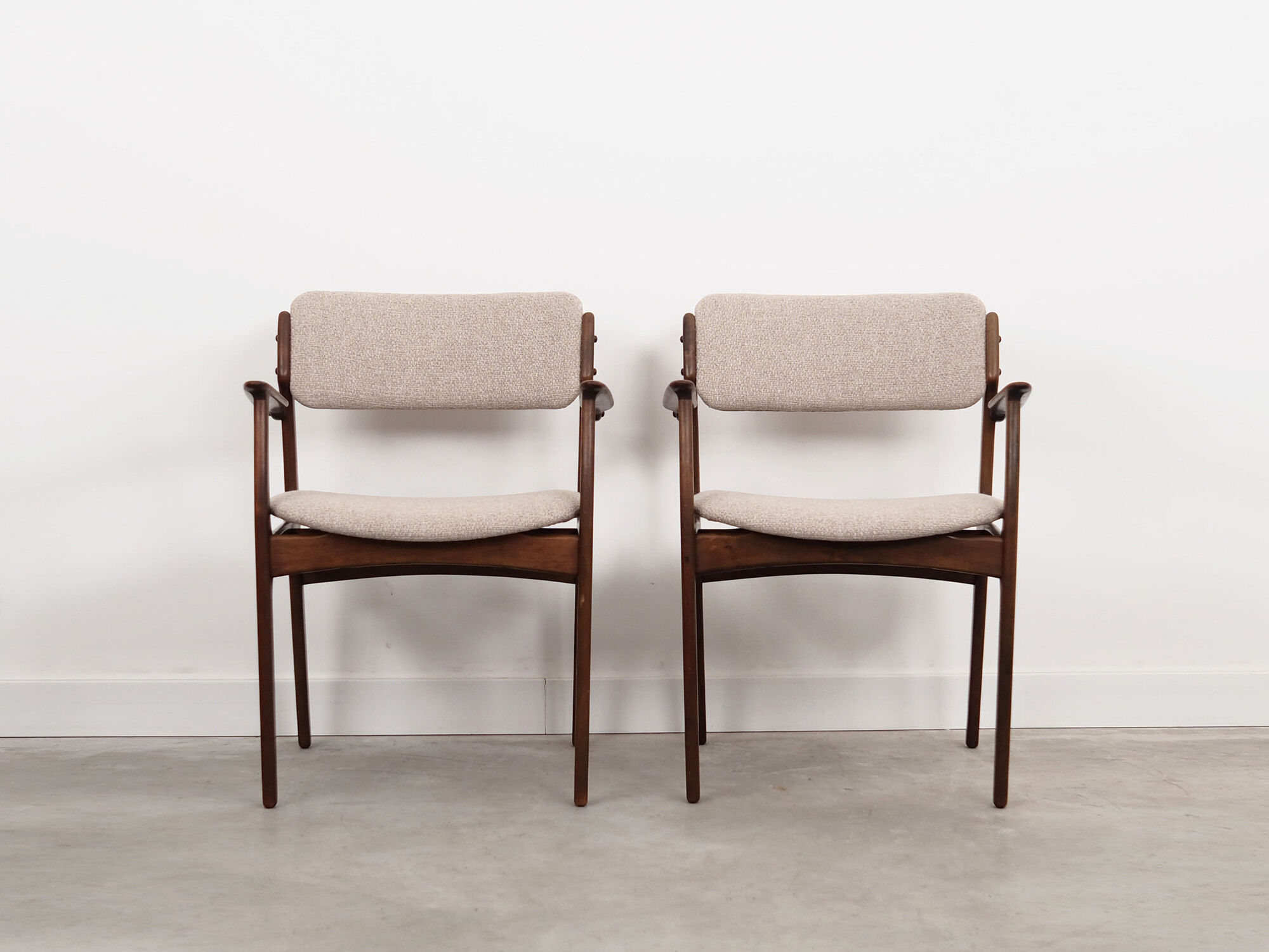Set of two walnut chairs, Danish design, 1960s, designer: Erik Buch
