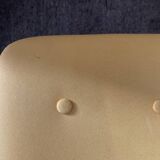 Armchair and ottoman set in beech and yellow fabric