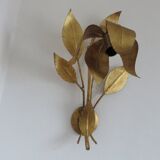 Applique fleur en métal doré années 70