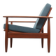1960s armchair in teak, cushions petrol