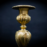 Pair of candlesticks | gilded bronze torches, Louis XV style — 19th century